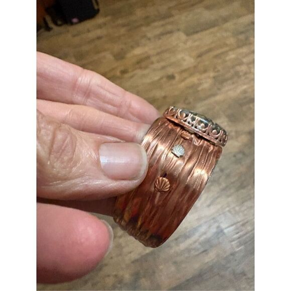 Bracelet, Ocean Jasper and Copper Cuff, Copper Bracelet, NEW, Artisan, Hand Made - Picture 2 of 8